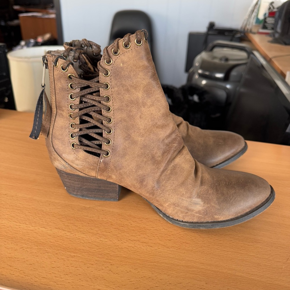 Boho Lace-Up Ankle Boots